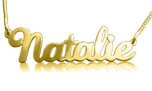 Gold Name Necklace Soho Brush Style