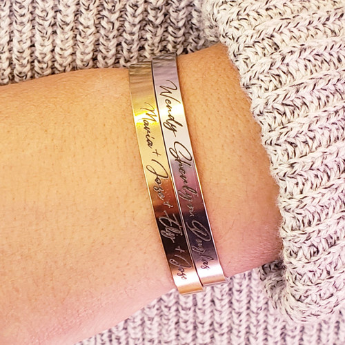 Signature Deep Engraved Cuff Bracelet