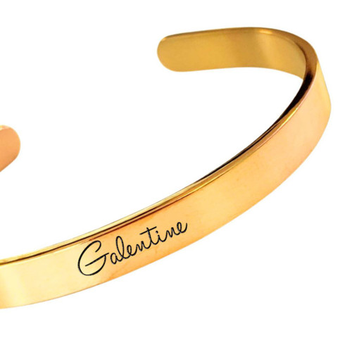 Galentine Deep Engraved Cuff Bracelet