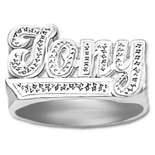 12 mm Diamond Name Ring Johny Style