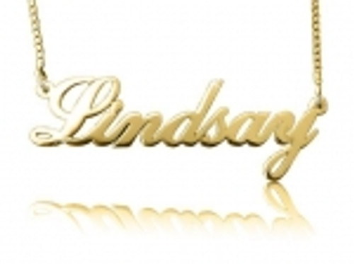 Lindsay Cursive Dainty Gold Plated Name Necklace