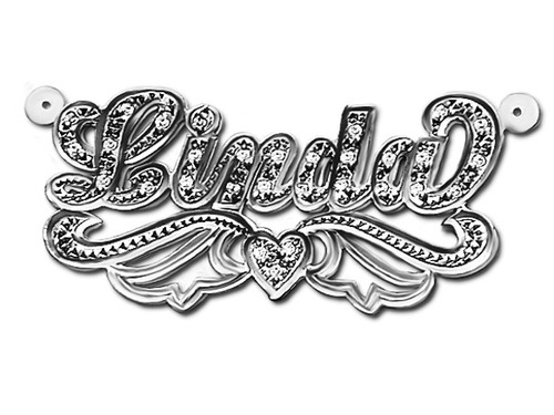 Linda Style Name Necklace with Diamonds