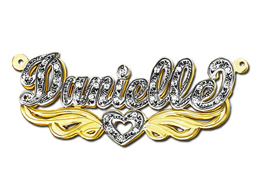 Danielle Style Name Necklace with Diamonds