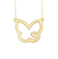 Butterfly Initial Pendant Necklace