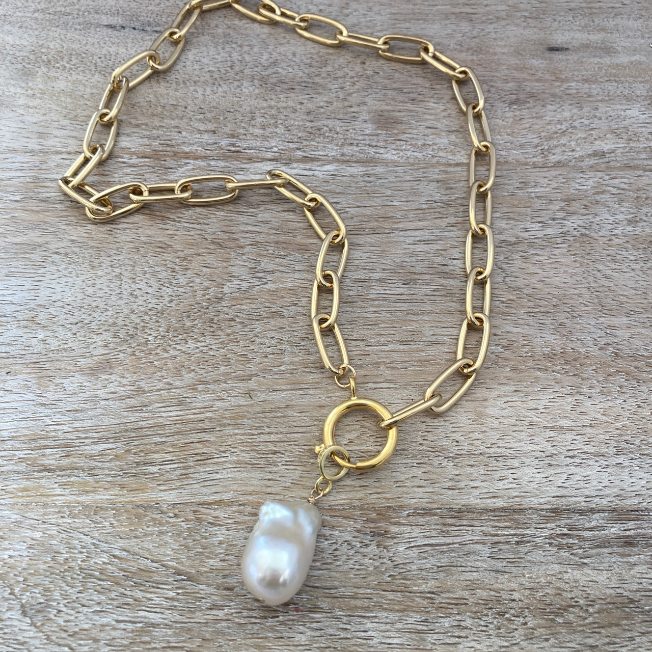 Paperclip with Baroque Pearl - iDazz Custom Designs