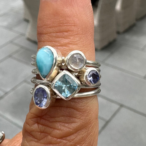 Rhinestone Stack Rings Size 6.5