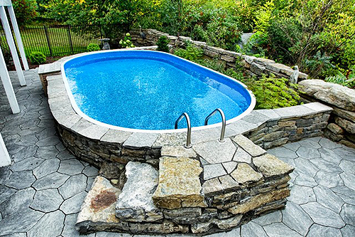 Hardscaping Example for Above Ground Pools