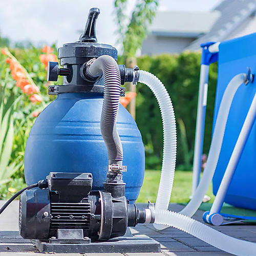 A Typical Sand Filtration System for Above Ground Pools