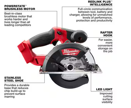M18 FUEL 18V Lithium-Ion Brushless Cordless Metal Cutting 5-3/8 in. Circular Saw (Tool-Only) w/ Metal Saw Blade