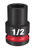 Milwaukee Tool SHOCKWAVE Impact Duty 1/2"Drive 1/2" Standard 6 Point Socket