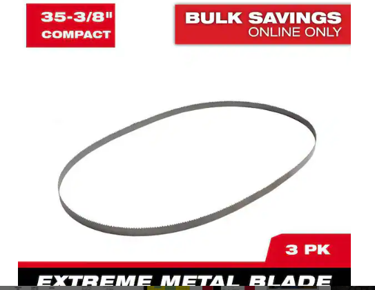 35-3/8 in. 8/10 TPI Compact Extreme Thick Metal Cutting Band Saw Blade (3-Pack) For M18 FUEL/Corded Compact Bandsaw