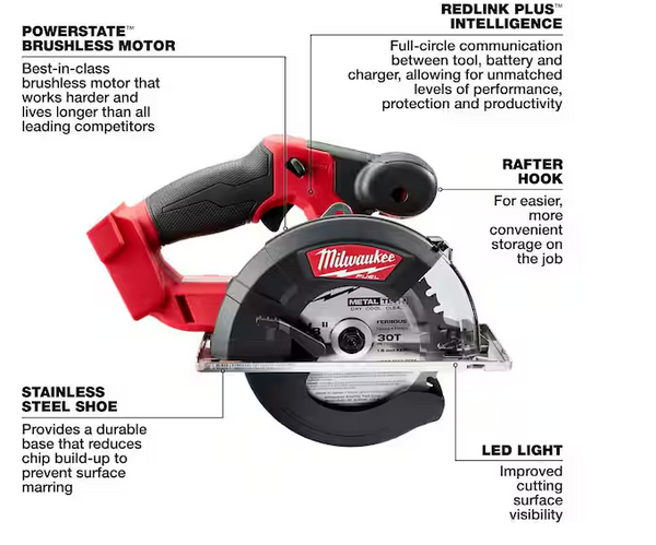 M18 FUEL 18V Lithium-Ion Brushless Cordless Metal Cutting 5-3/8 in. Circular Saw (Tool-Only) w/ Metal Saw Blade