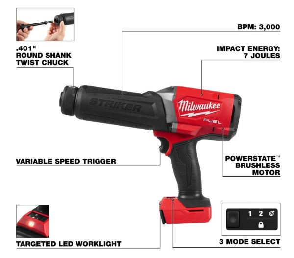 Cordless Pneumatic Alternative: Delivers air tool performance without hoses compressors or external equipment for greater jobsite mobility