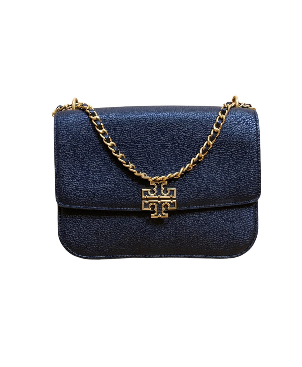 Tory Burch Black Leather Britten Chain Shoulder Bag Tory Burch