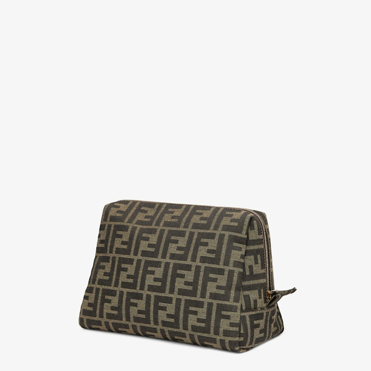 FENDI Medium Beauty Pouch Brown fabric toiletry case