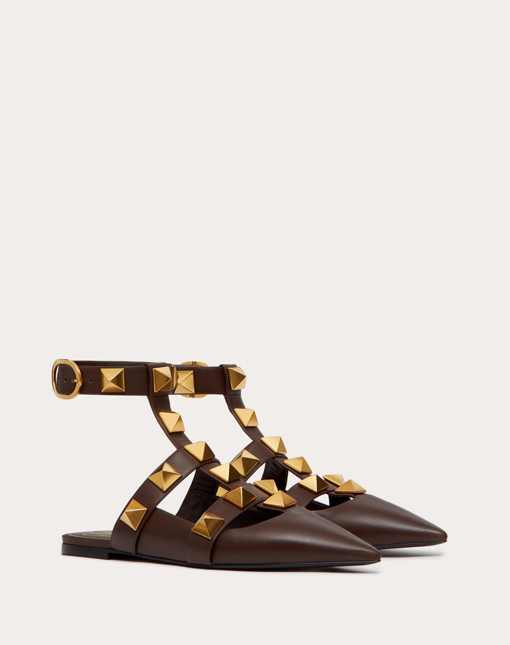 Valentino Garavani Rockstud Gladiator Sandals in Nude — UFO No More