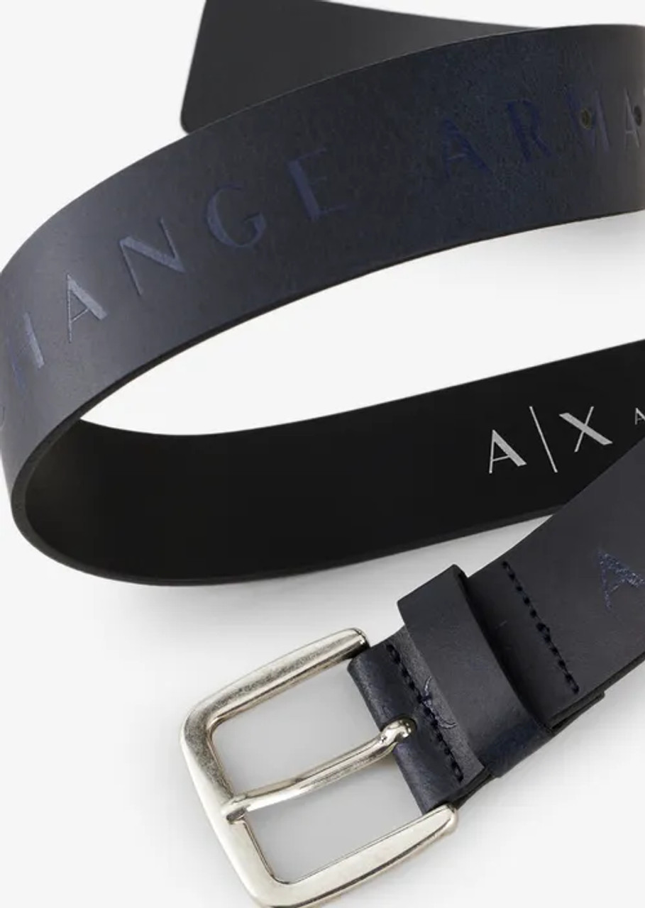 ARMANI EXCHANGE Printed logo leather belt