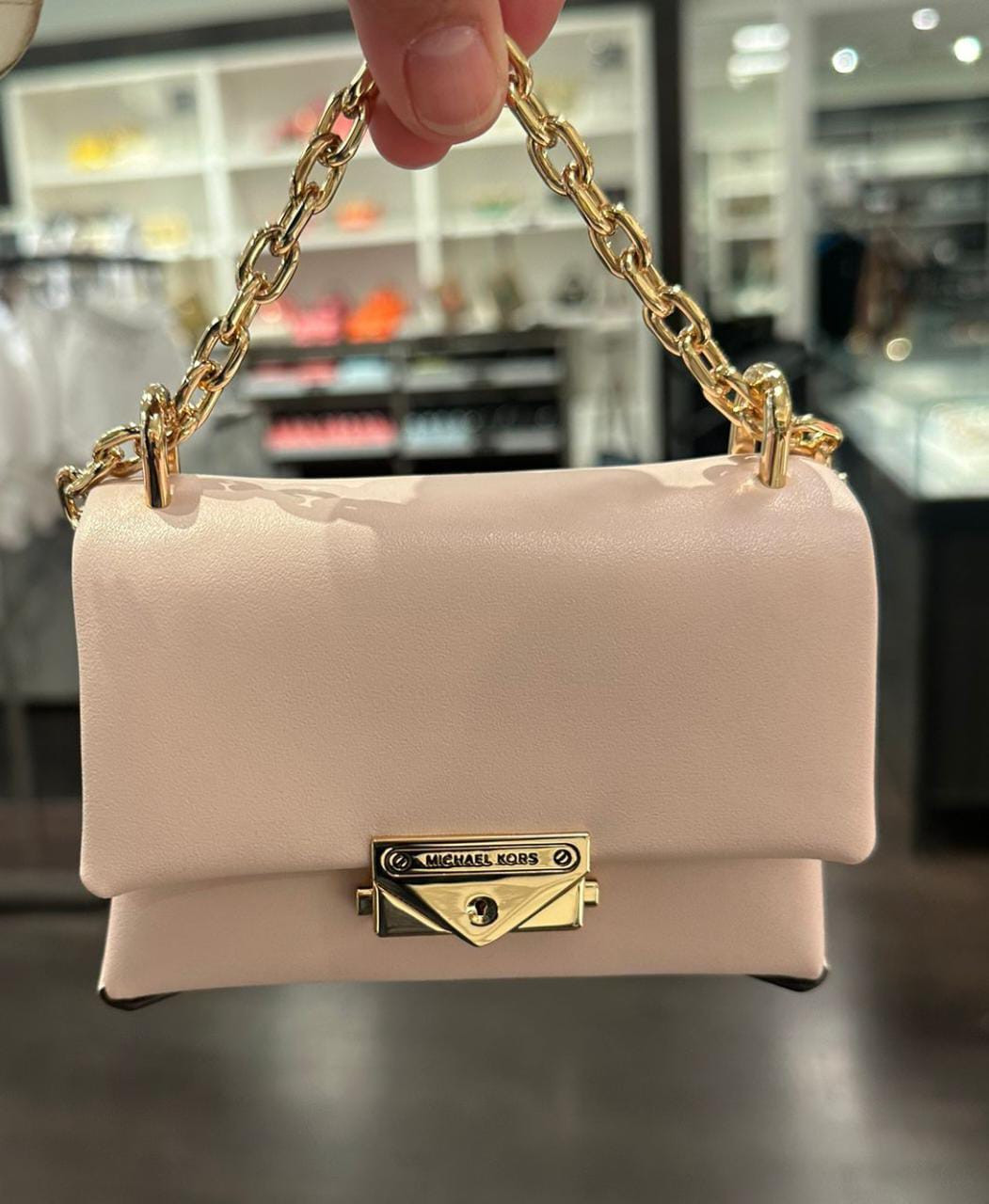 MICHAEL KORS REED CENTER ZIP SMALL SATCHEL IN POWDER BLUSH – eatsleepshop