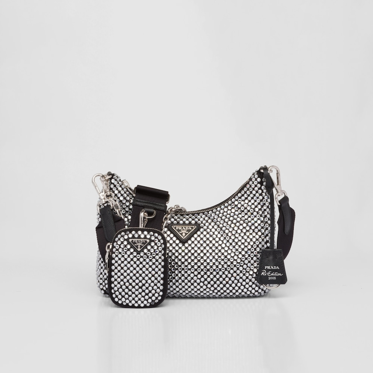 PRADA Re Edition 2005 satin bag with crystals