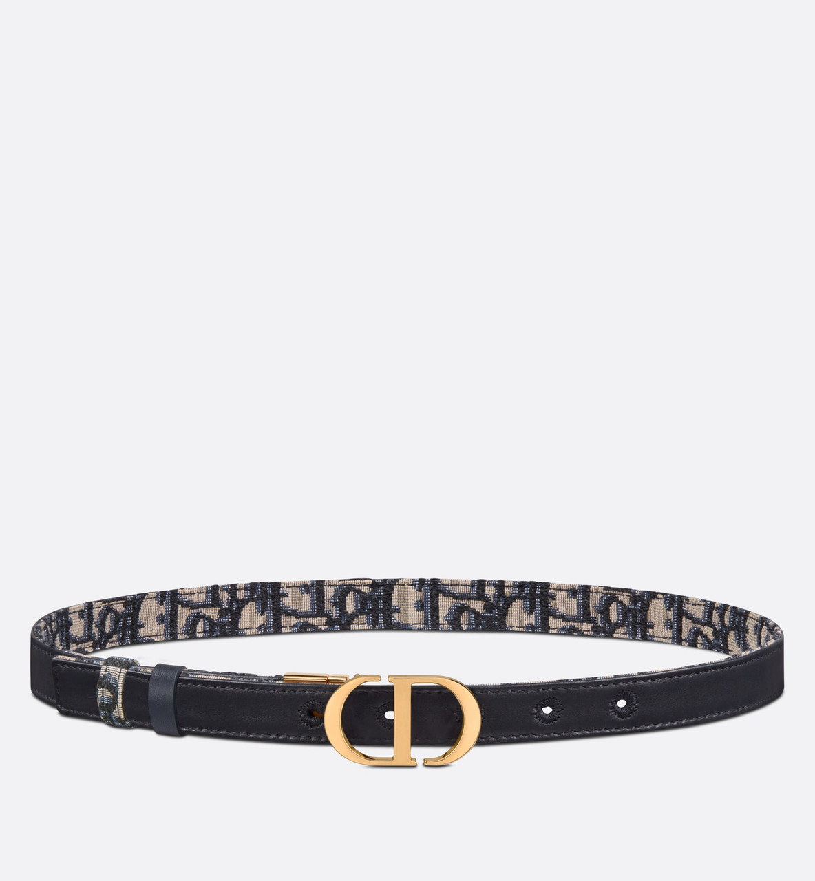 30 Montaigne Belt Black Cannage Calfskin, 30 MM