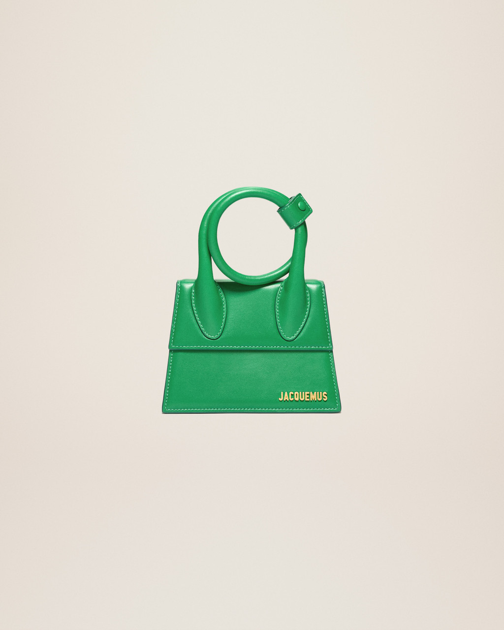 Jacquemus Le Chiquito Noeud Coiled Handbag Green in Leather with Gold-tone  - US