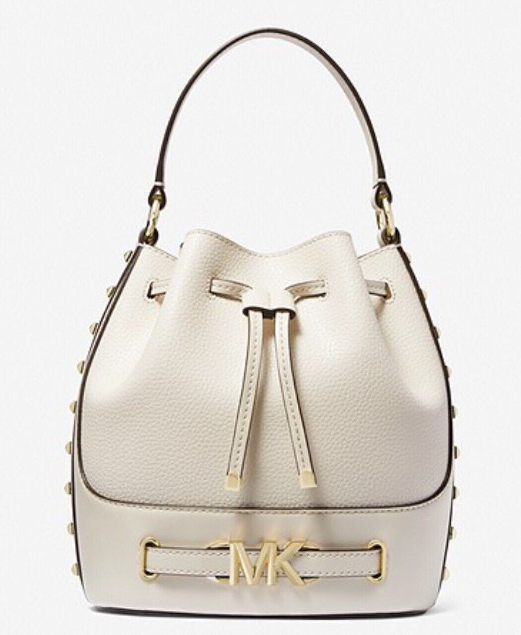 MICHAEL KORS Reed Medium Studded Pebbled Leather Bucket Bag