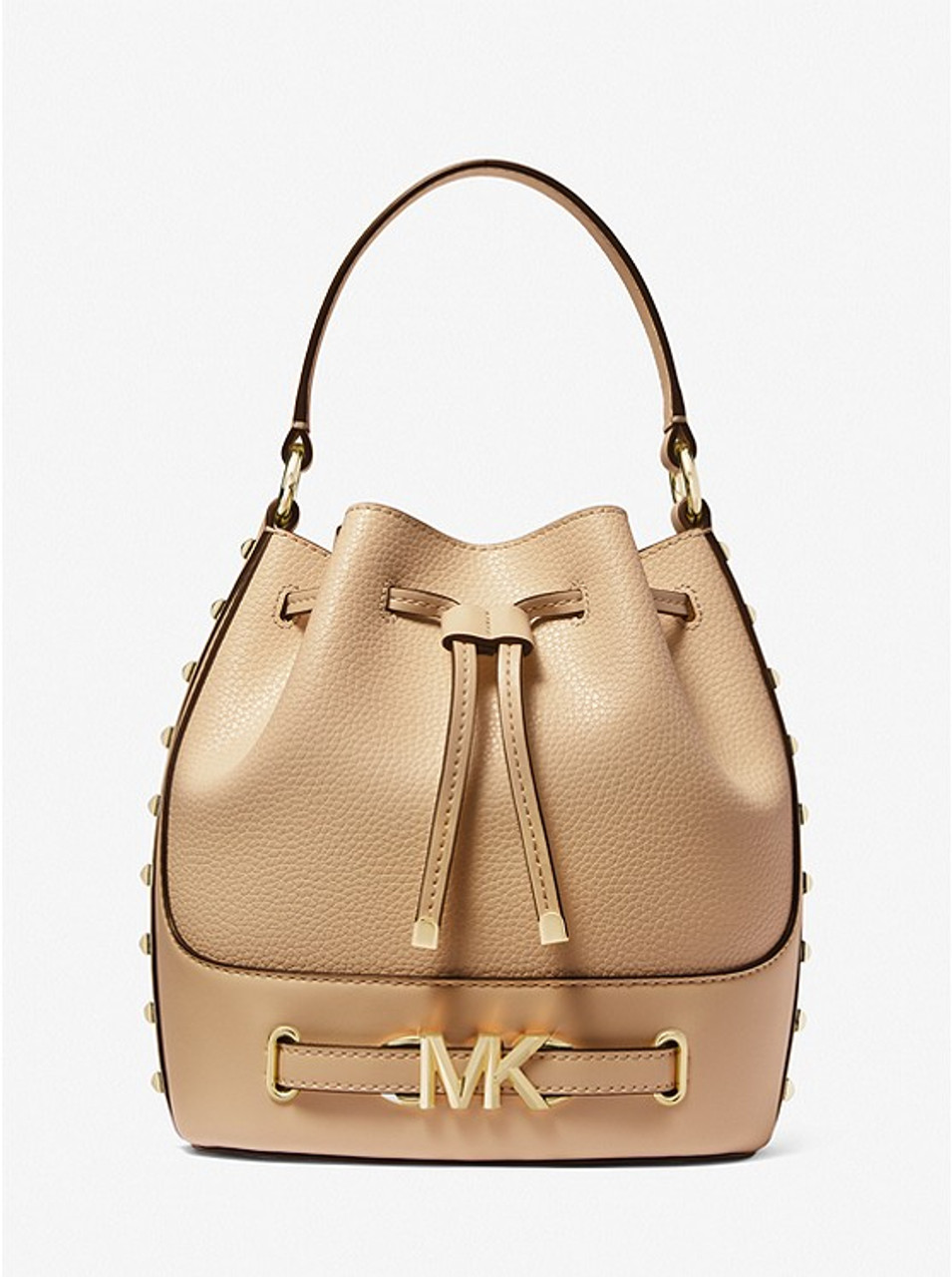 MICHAEL KORS Reed Medium Studded Pebbled Leather Bucket Bag