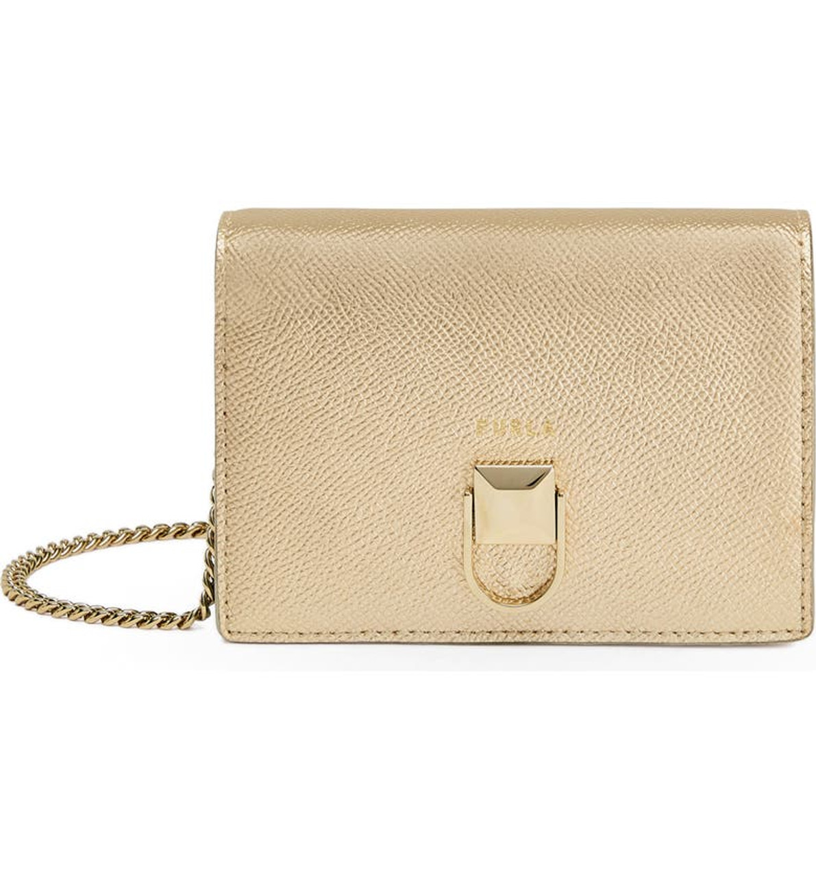 FURLA Circle Tri-Fold Chain Strap Crossbody