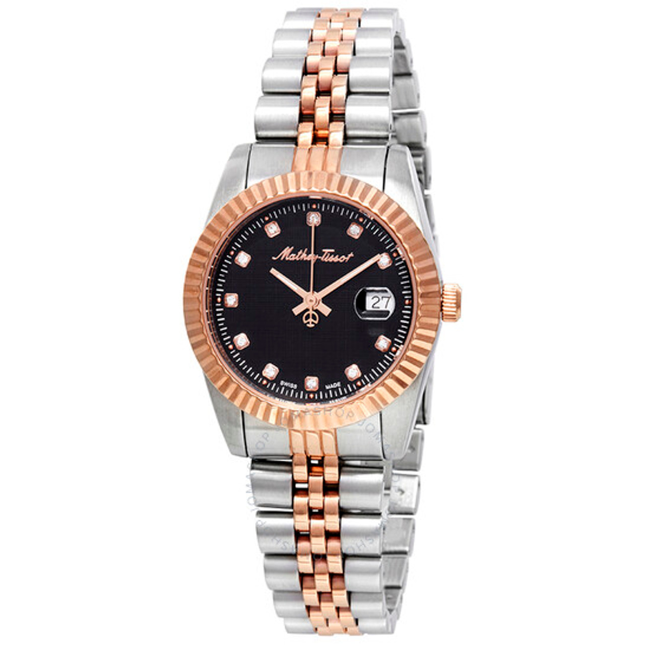 MATHEY-TISSOT Mathey III Quartz Crystal Black Dial Ladies Watch (3-4 Weeks  Ship)