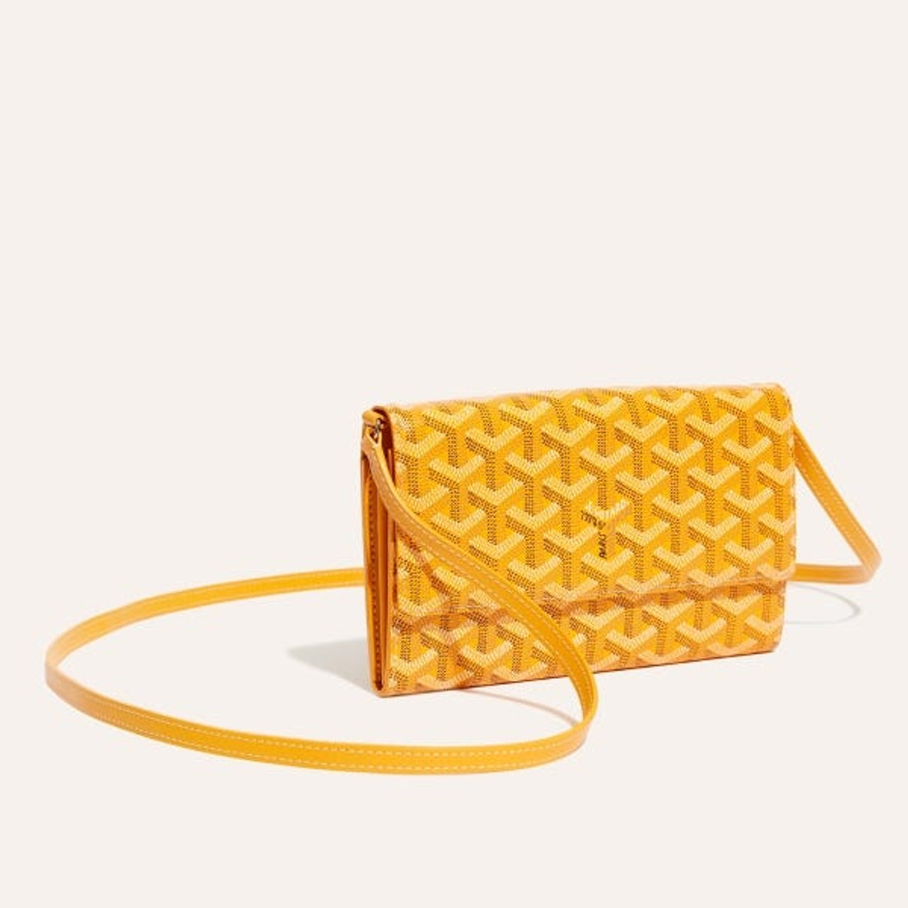 Goyard Senat Pouch MM Yellow in Canvas/Calfskin with Palladium