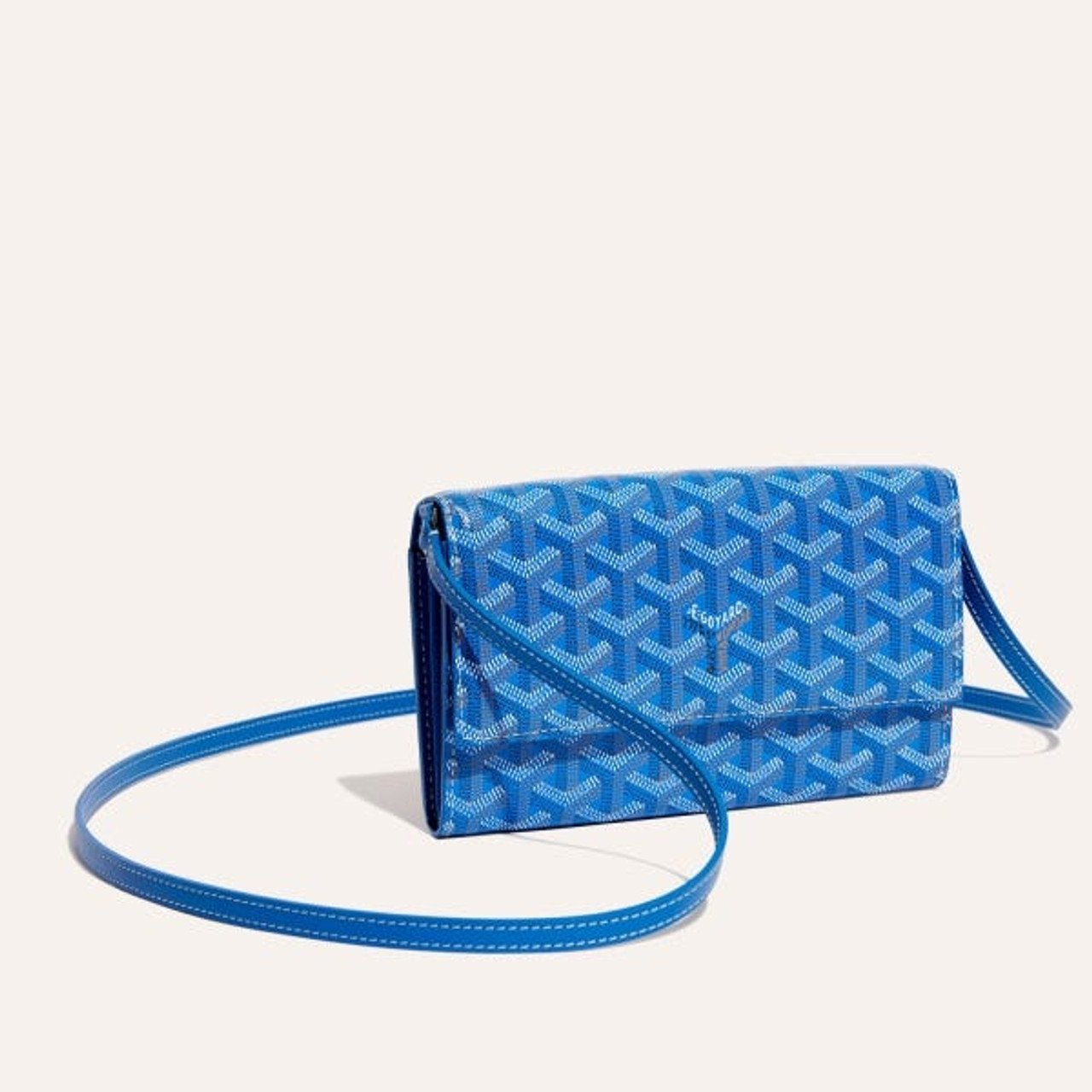 Goyard Senat Pouch GM Sky Blue in Canvas/Calfskin with Palladium