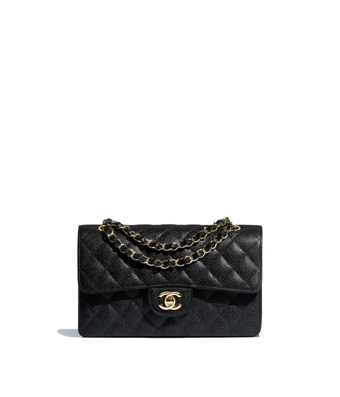 Chanel Small Classic Double Flap Bag A01113 Black Leather Lambskin