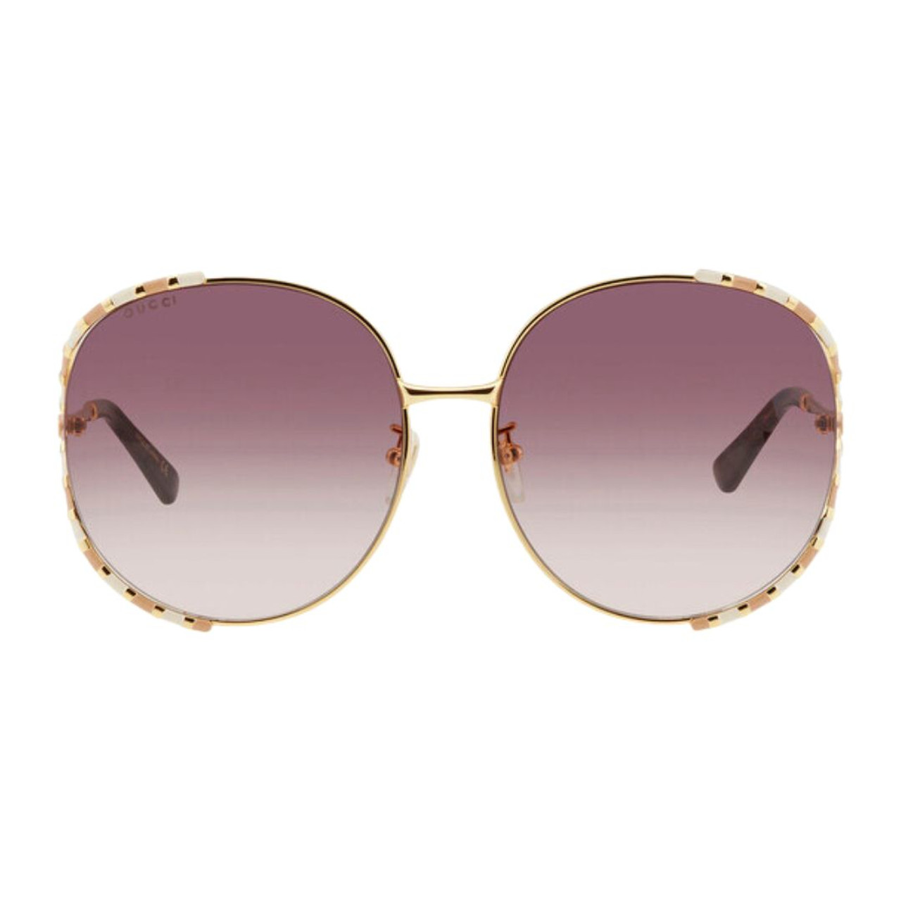 Gucci Logo Oversized Gold Brown Gradient Sunglasses - GG1282SA-003