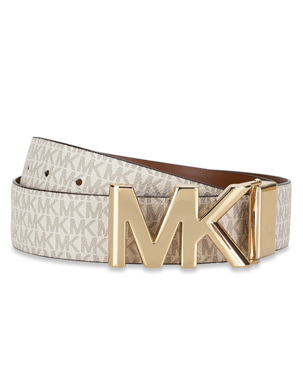 MICHAEL KORS Womens 4-in-1 Logo Box Belt Set Vanilla