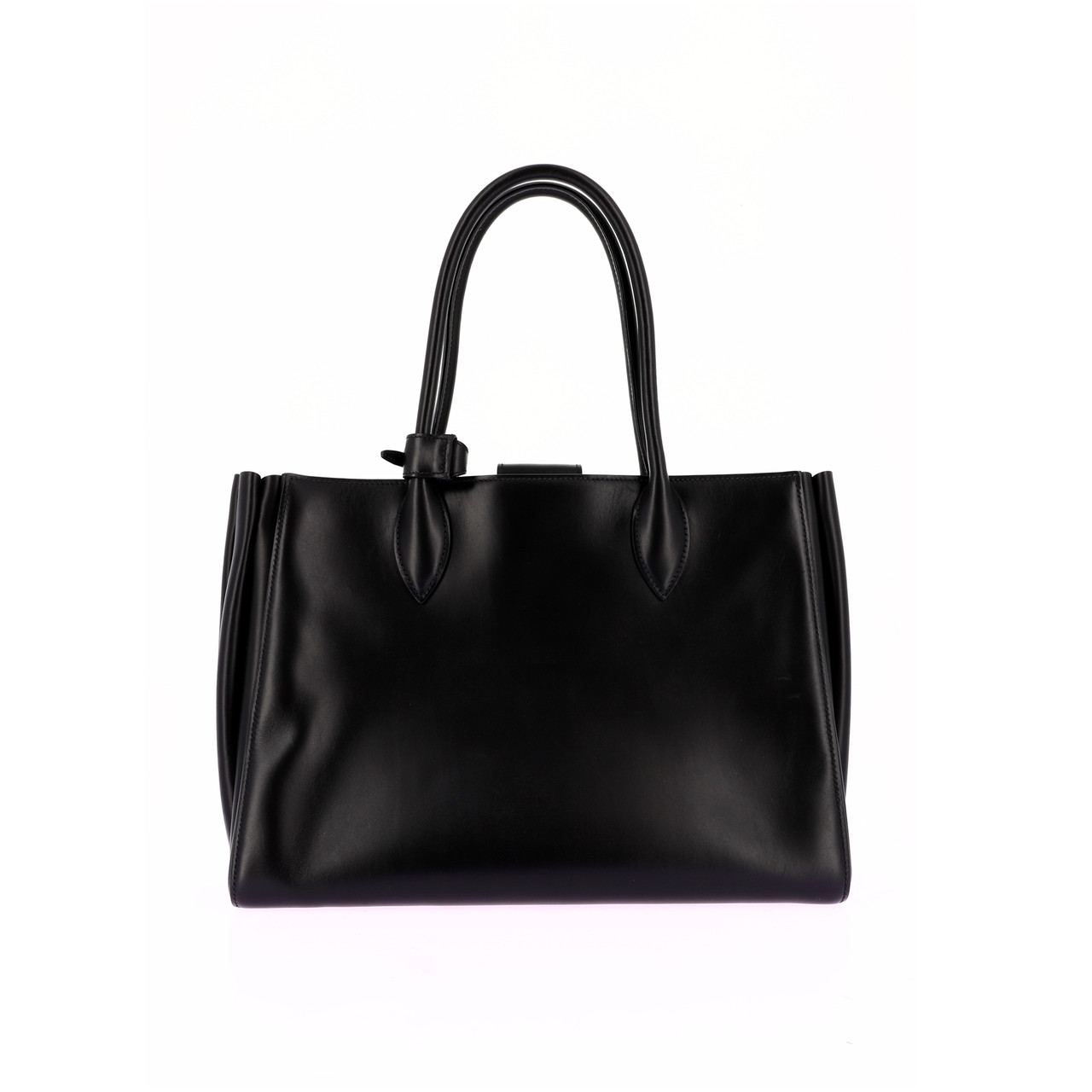 PRADA Nylon Leather Large Expandable Shoulder Tote Snaps Nero Black –  Parsimony Shoppes