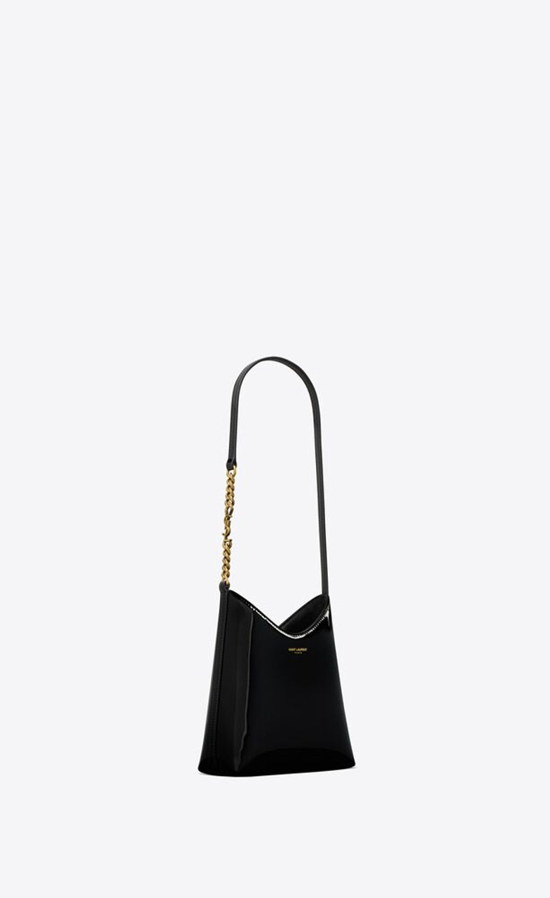 SAINT LAURENT Le Anne-Marie small patent-leather shoulder bag | REVERSIBLE