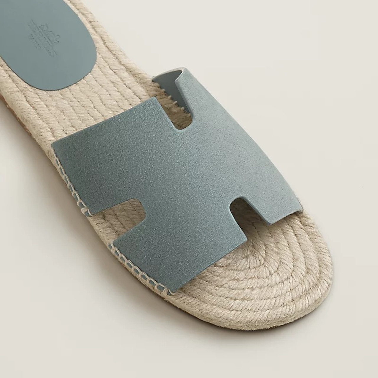 【洗練のブルーグレー】HERMESEspadrillas Antigua Bleu Grignon HERMES Antigua Espadrilles - thunder blue
