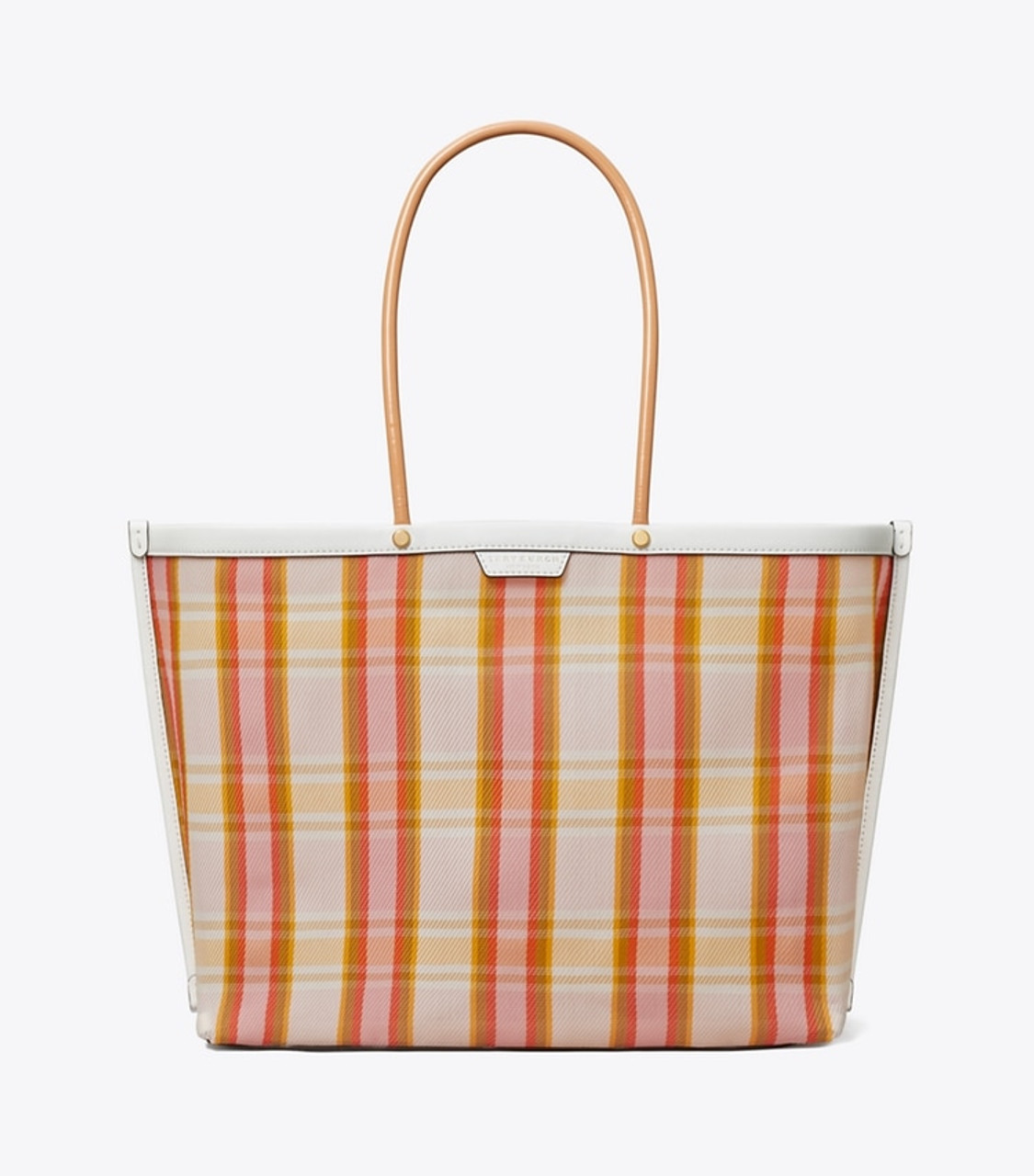 Tory burch plaid tote on sale