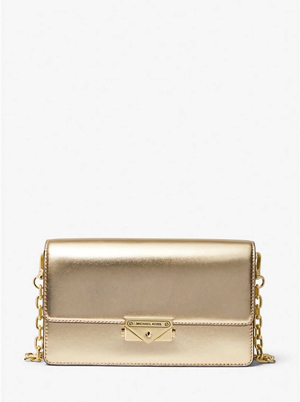 MICHAEL KORS Cece Medium Metallic Faux Leather Clutch