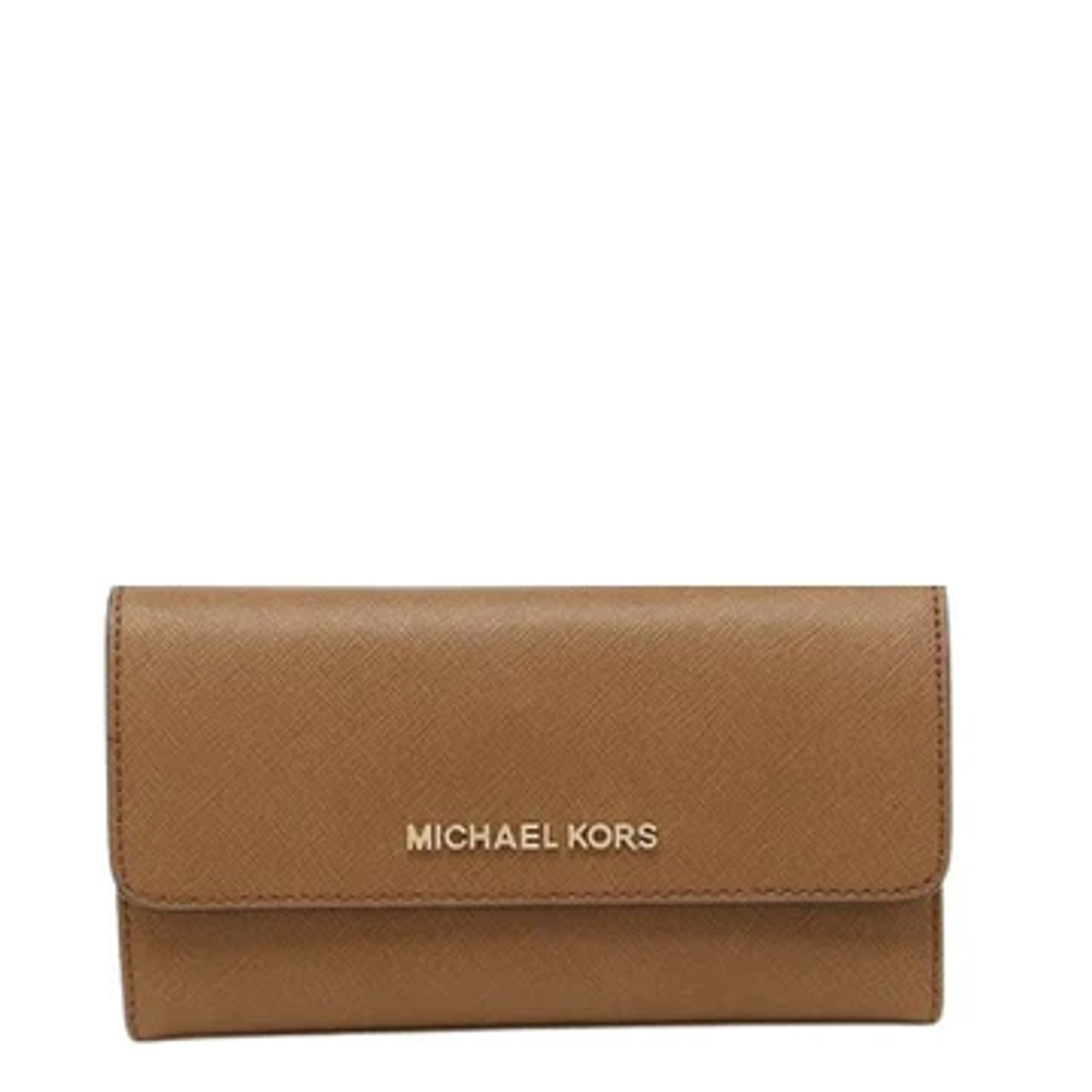 Michael Kors Jet Set Travel Large Trifold Leather Wallet (Vanilla