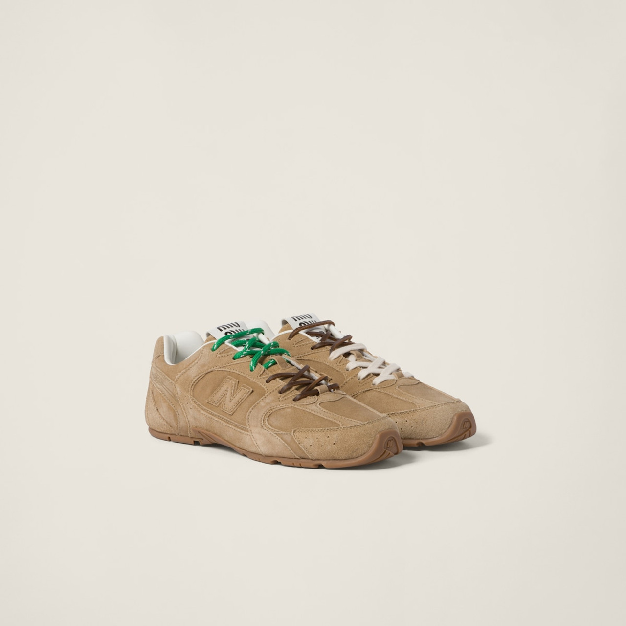 NEW BALANCE X Miu Miu xxx sneakers in suede and mesh - Ecru