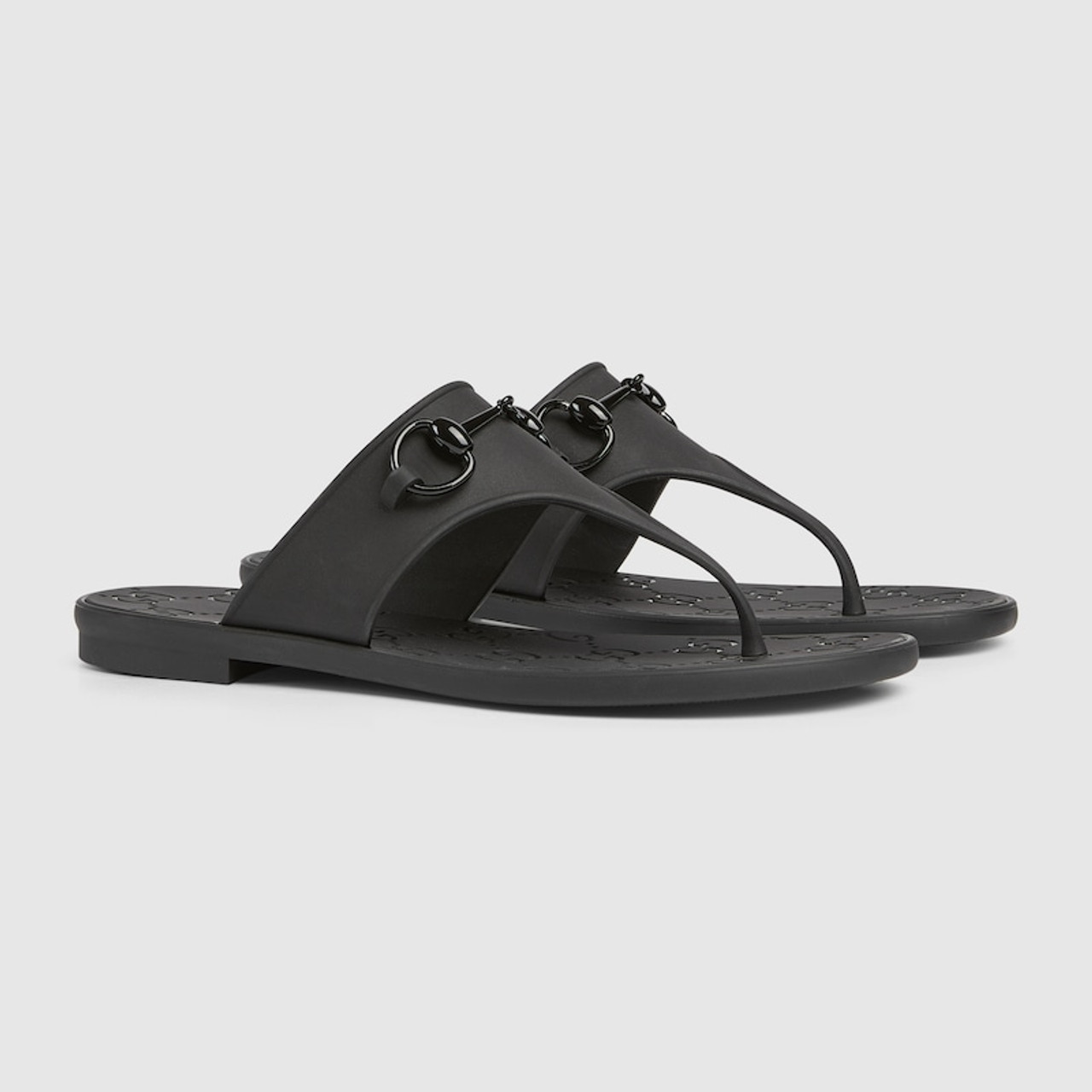 【関税&送料込み】Gucci Lady Horsebit Leather Thong Sandal GUCCI Women's Thong Sandals With Horsebit - Black