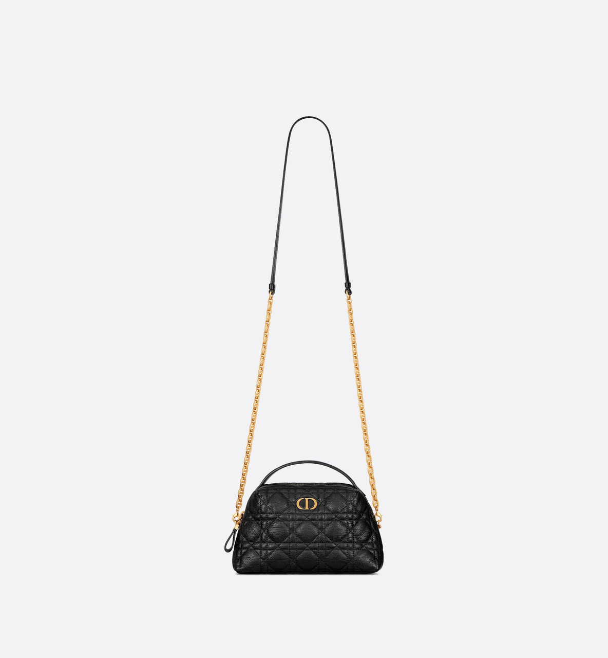 Small Dior Caro Bag Black Quilted Macrocannage Calfskin  DIOR TH