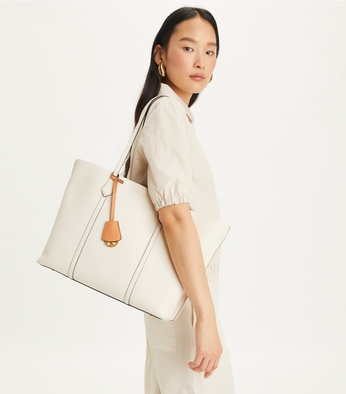 TORY BURCH Perry Triple-compartment Tote Bag - Brick (Coming