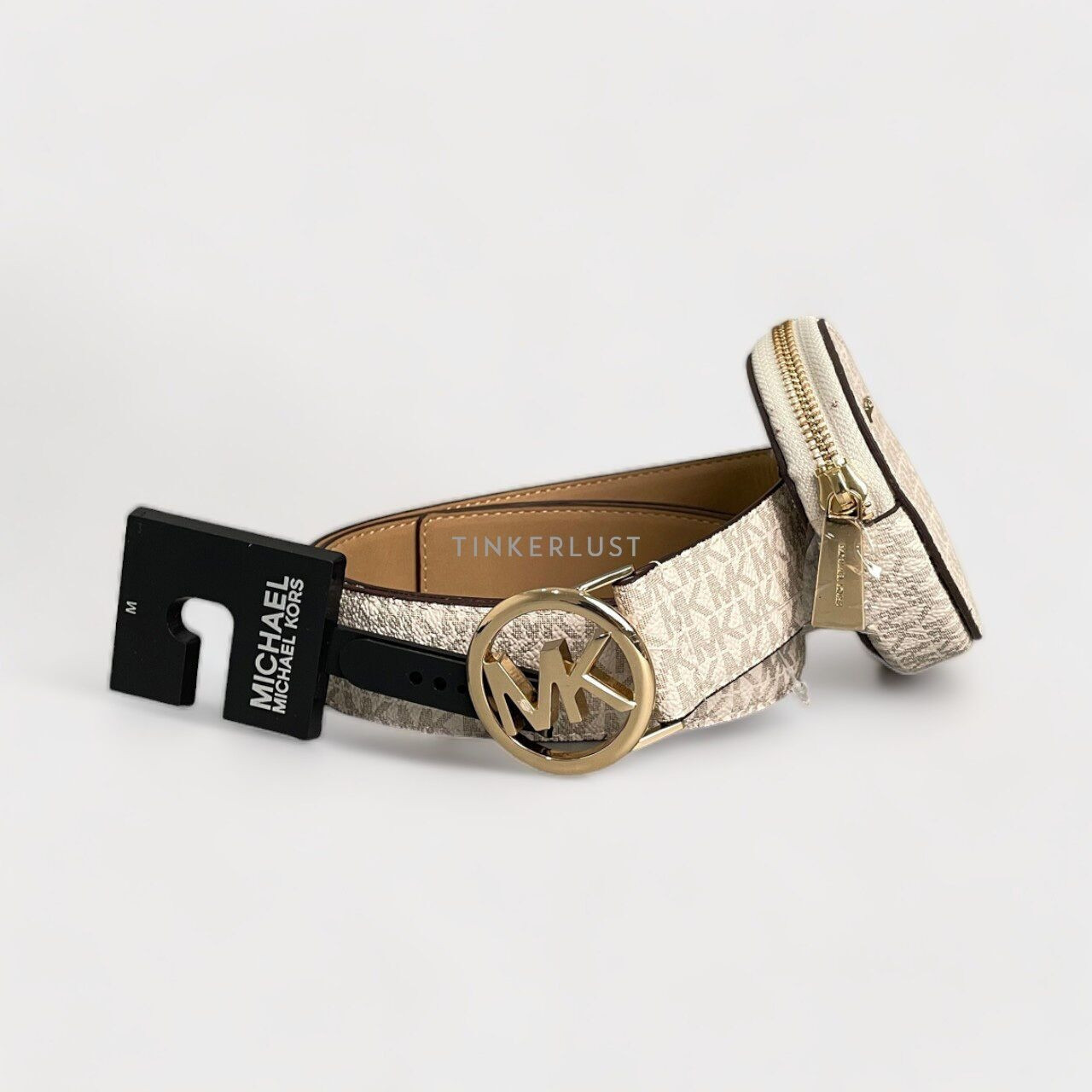 MICHAEL KORS Logo Belt With Pouch Brown