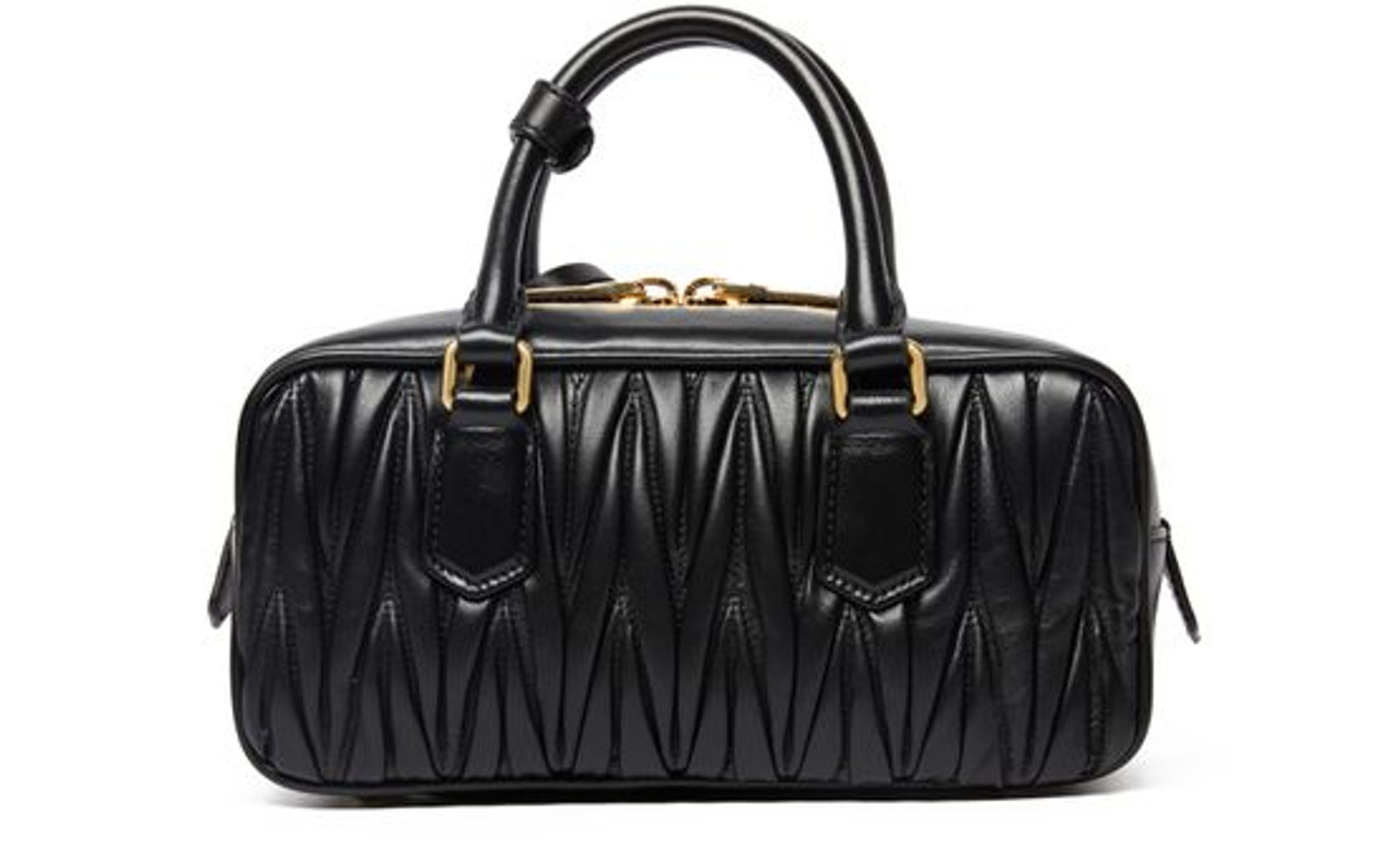 バッグ MIU MIU Leather Hand Bag MIU MIU LEATHER ZIP HAND BAG