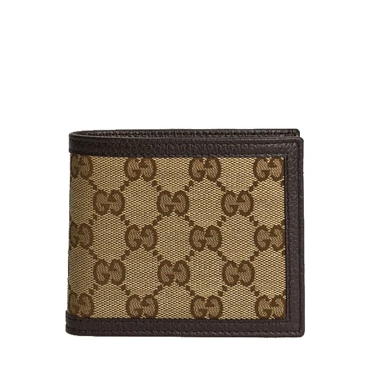 Gucci Beige Original GG Canvas Brown Leather Trim Wallet - Walmart.com