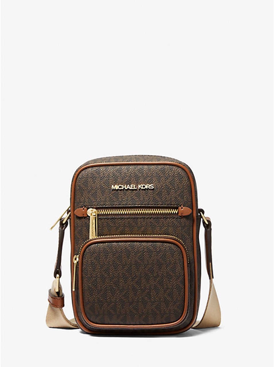 Michael Kors Jet Set Medium Signature Logo Crossbody Bag - Brown
