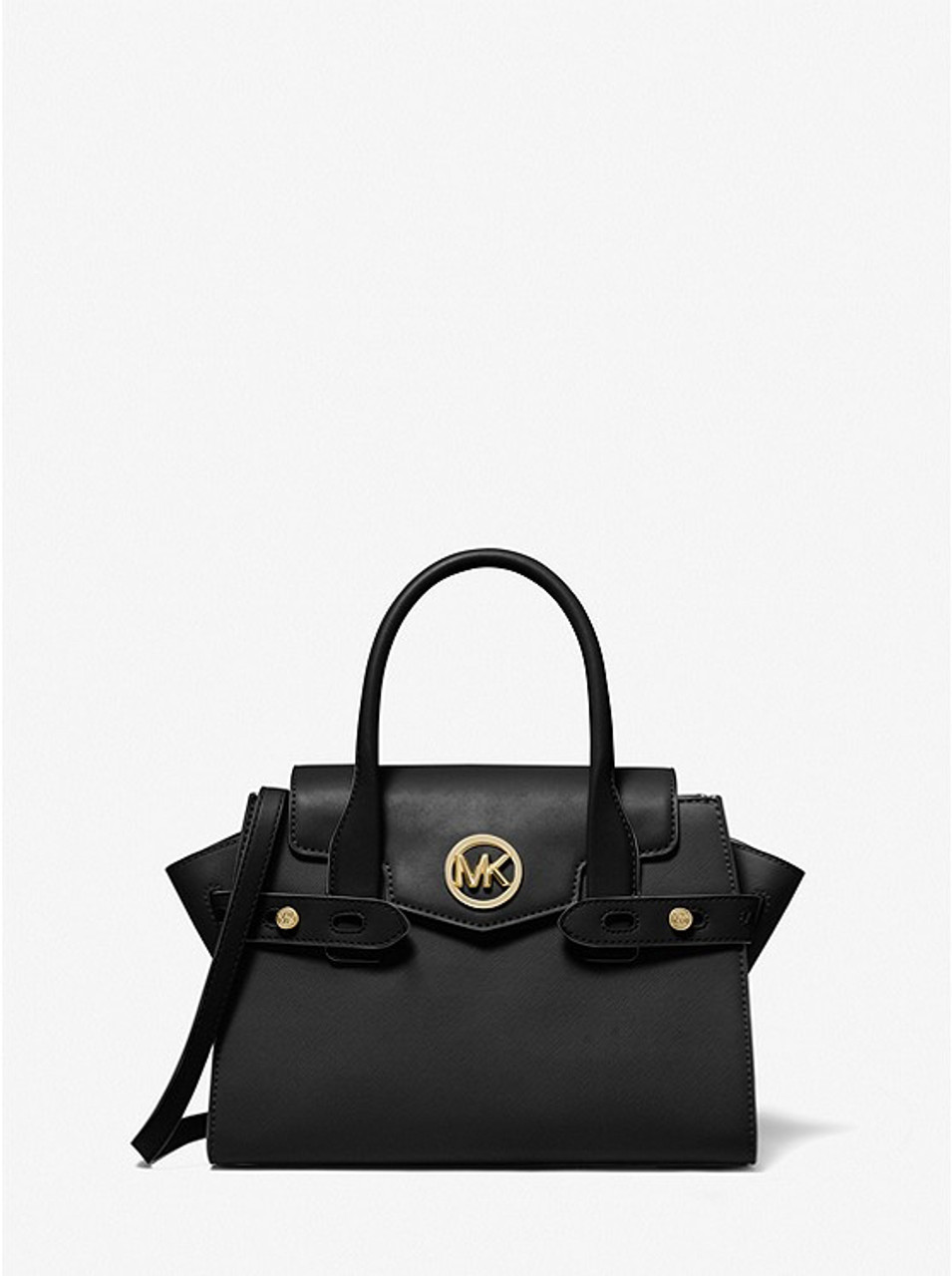  Michael Kors Mercer Medium Belted Satchel Crossbody Black  Pebbled Leather : Clothing, Shoes & Jewelry