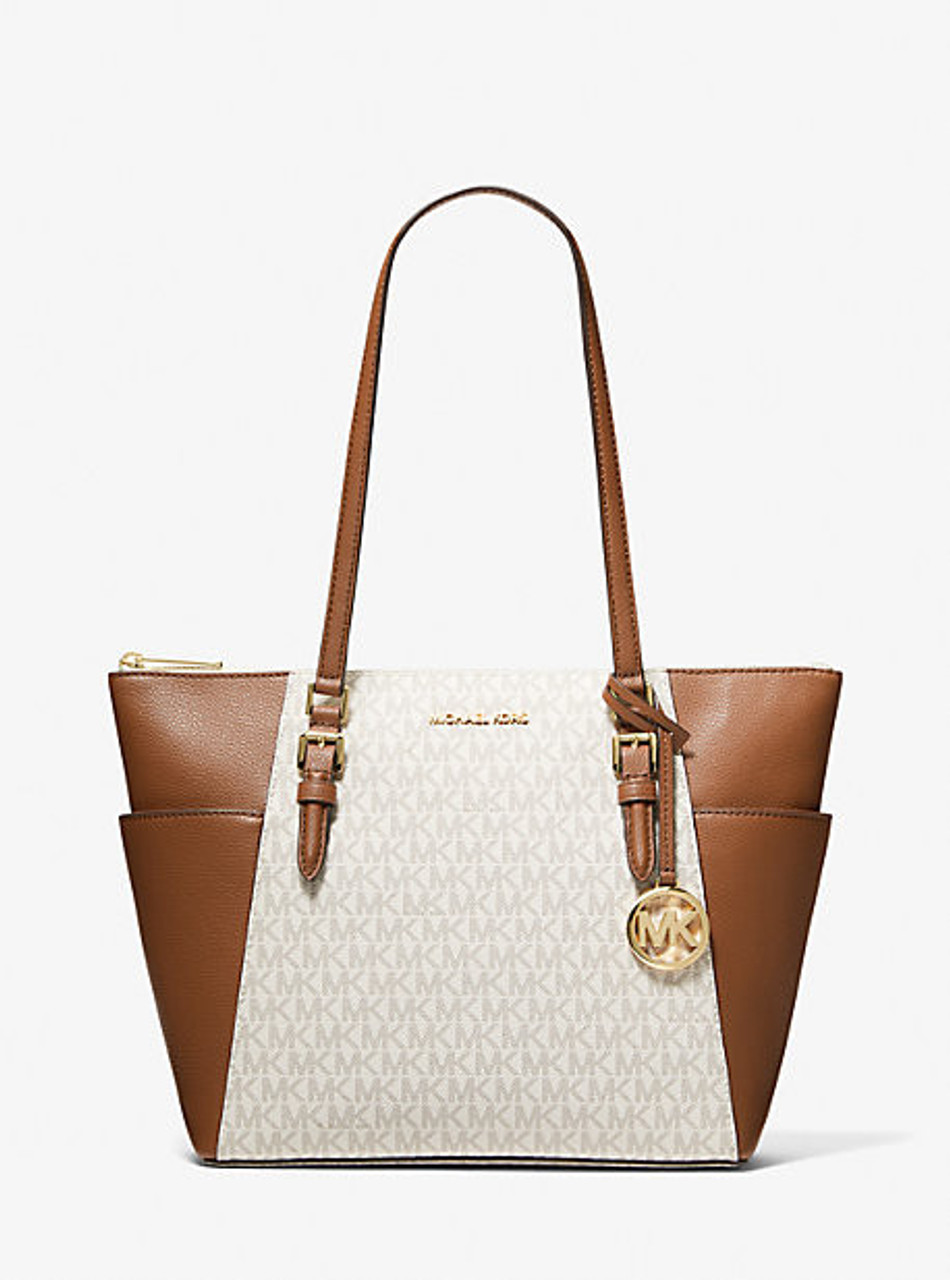 Michael Kors Charlotte Large Top Zip Tote Saffiano Leather in